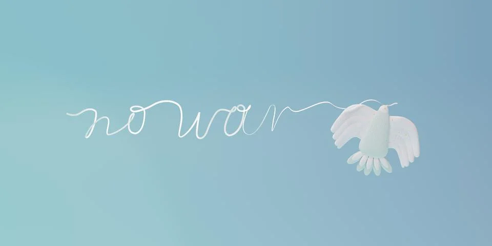 3d render, 3d illustration. White bird dove of peace. Illustrazione stock