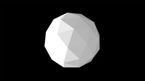 3d render. 3D render of a spherical geometric white sphere consisting of a set Stock Illustration