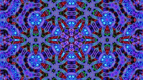 3d render. 3D stylish looped abstract bg. Liquid iridescent symmetrical pattern Stock Illustration