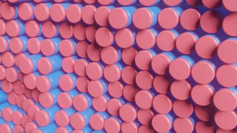 3D render abstract animated background with multicolor elements. Modern seamless Stock Footage 171582497