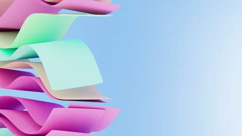 3D render of abstract animation of beautiful colorful soft surfaces Stock Footage 290513464