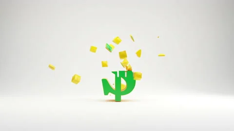3D render of an abstract animation of a dollar symbol. Stock Footage 153536564