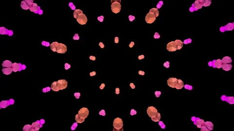 3d render abstract animation Expanding Circles Video symmetrical multicolor poly Stock Footage 302988504