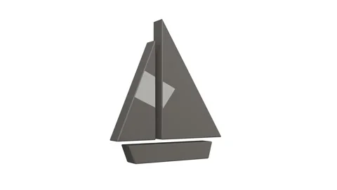 3D render of an abstract animation of a ship symbol. Stock Footage 153662811