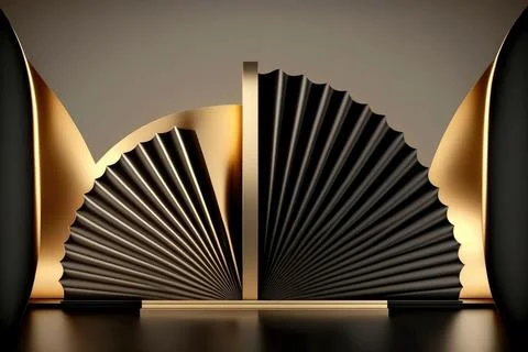 3d render, abstract art deco black background with empty podium. Minimal sh.. 스톡 일러스트