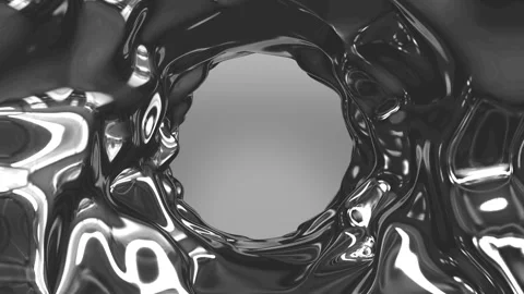 3d render of abstract art with surreal 3d organic alien hole or liquid substance Video stock 242429580