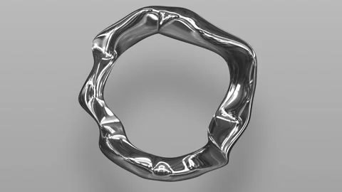 3d render of abstract art with surreal 3d organic alien ring or liquid substance Stock Footage 242429585