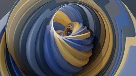 3d render of abstract art of surreal 3d lines in swirl infinity twisted round Stock Illustration