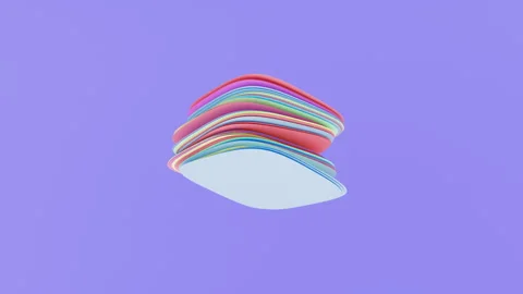 3d render of abstract background animation, levitating colourful objects Stock Footage 281202067