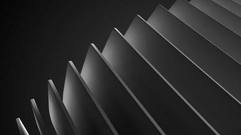 3d render abstract background with bended into spiral geometry. Simple geomet Stock Illustration