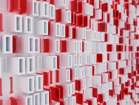 3D render abstract background binary code Illustrazione stock