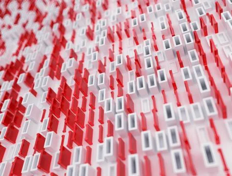 3D render abstract background binary code Illustrazione stock