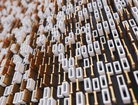 3D render abstract background binary code Stock Illustration