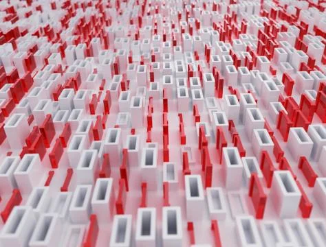 3D render abstract background binary code Stock Illustration