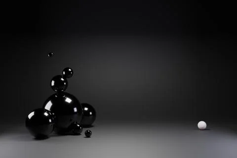 3d render abstract background, black geometric shapes. Computer generated Illustrazione stock
