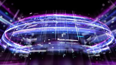 3d render abstract background with bright digital patterns. Complex detailed  Stock Illustration