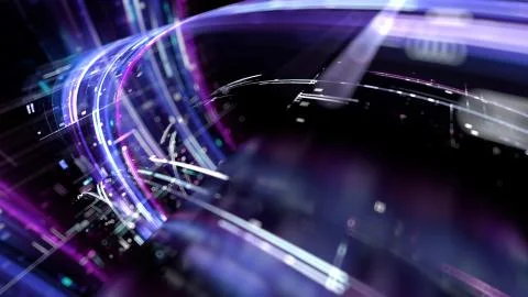 3d render abstract background with bright digital patterns. Complex detailed  Stock Illustration