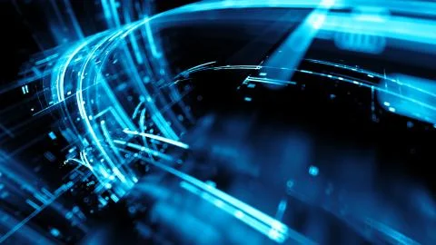 3d render abstract background with bright digital patterns. Complex detailed  Stock Illustration