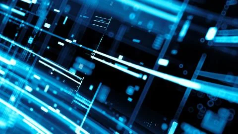 3d render abstract background with bright digital patterns. Complex detailed  Stock Illustration