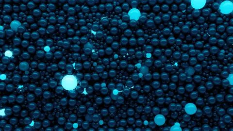 3d render abstract background with bright reflective spheres. Ideas and indiv Stockillustratie