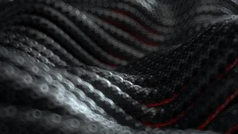 3d render abstract background with cables with carbon braid texture. Technolo 스톡 일러스트