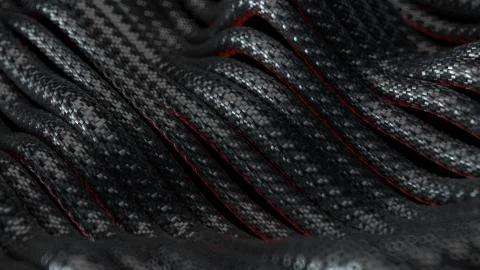 3d render abstract background with cables with carbon braid texture. Technolo 스톡 일러스트