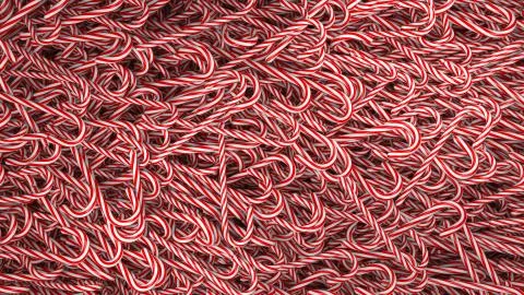 3d render abstract background with christmas candy canes.  A lot of candy are Stock Illustration