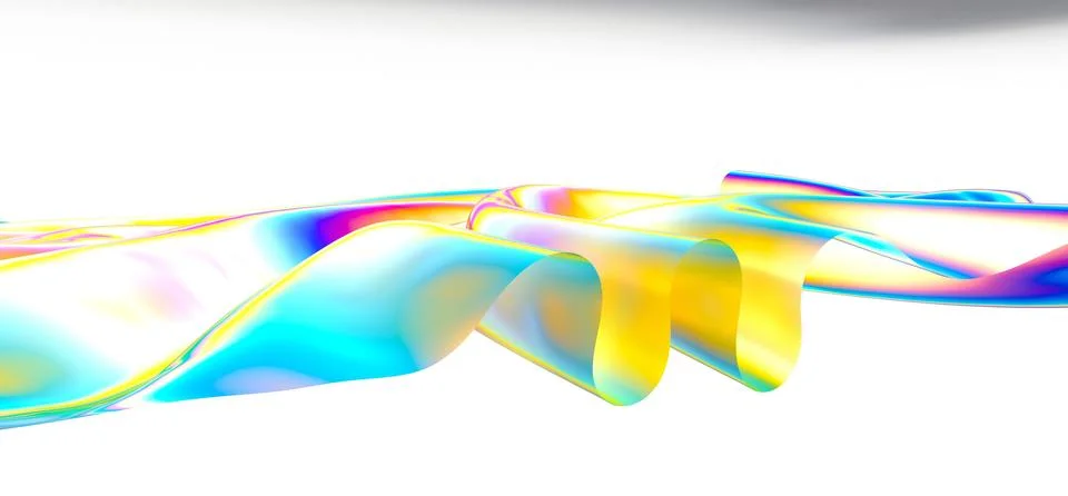 3D render abstract background. Colorful twisted shapes in motion. Computer Stock Illustration