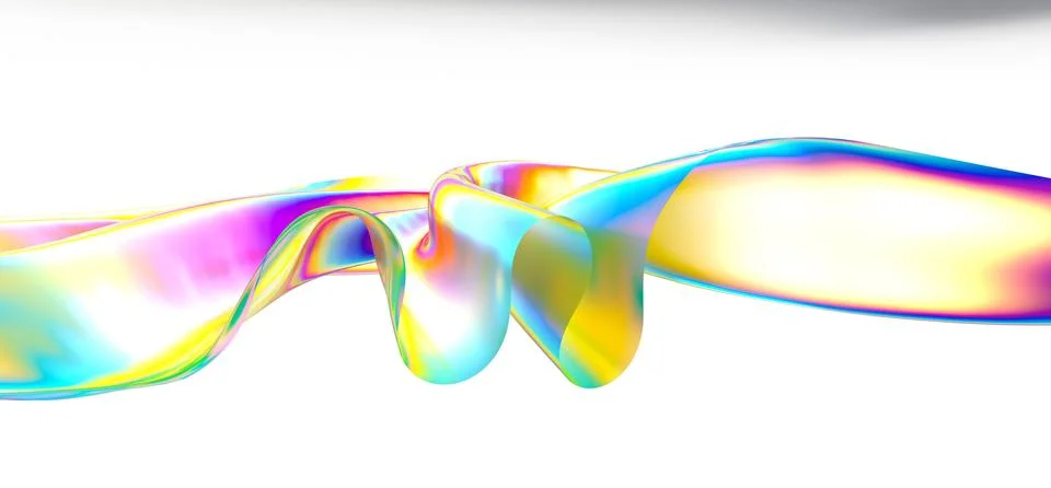 3D render abstract background. Colorful twisted shapes in motion. Computer イラスト素材
