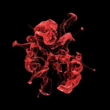 3d render abstract background with complex particles simulation. A lot of par Stock Illustration