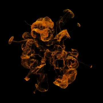 3d render abstract background with complex particles simulation. A lot of par Stock Illustration