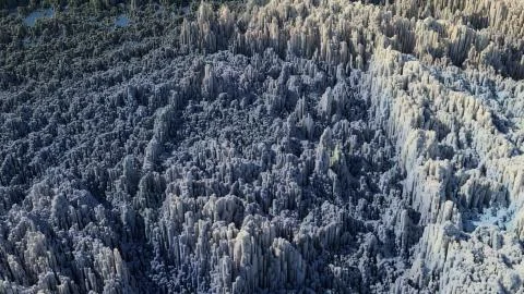 3d render abstract background with complex structure made of array of vertica Stockillustratie