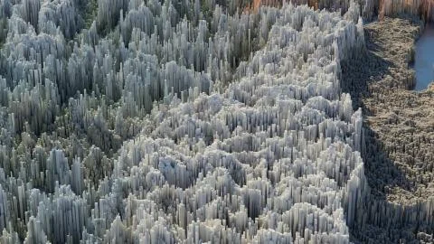 3d render abstract background with complex structure made of array of vertica 스톡 일러스트