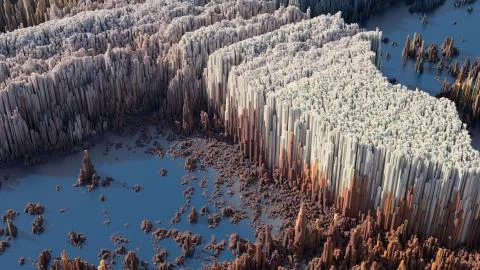 3d render abstract background with complex structure made of array of vertica 스톡 일러스트