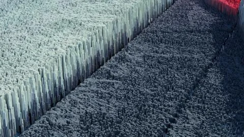 3d render abstract background with complex structure made of array of vertica 스톡 일러스트