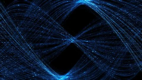 3d render abstract background with complex twisted particles. Structures and  Illustrazione stock