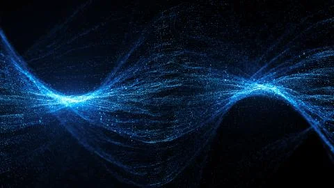 3d render abstract background with complex twisted particles. Structures and  Stock Illustration