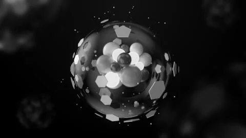 3d render abstract background with complex structured element in the center.  Stock Illustration