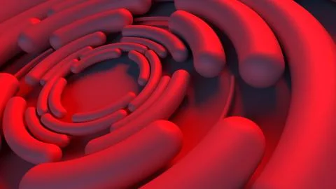 3d render abstract background with concentric arcs. Smooth round rotated elem Stock Illustration