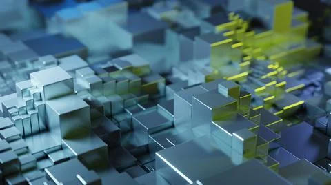 3d render, abstract background from cubes Stockillustratie