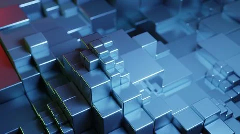 3d render, abstract background from cubes. 스톡 일러스트