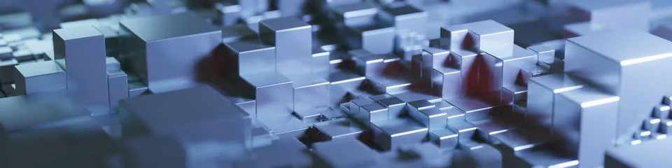 3d render, abstract background from cubes. Illustrazione stock