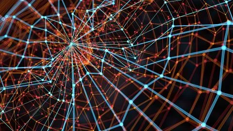 3d render abstract background. Digital tech concept illustration with array s Stock Illustration