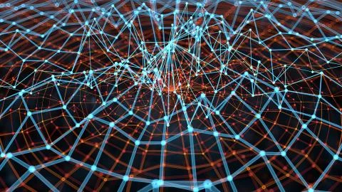 3d render abstract background. Digital tech concept illustration with array s Stock Illustration