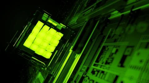 3d render abstract background. Digital computation processor concept. Artific Stock Illustration