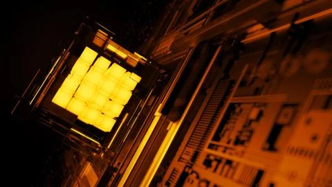 3d render abstract background. Digital computation processor concept. Artific Stock-Illustration