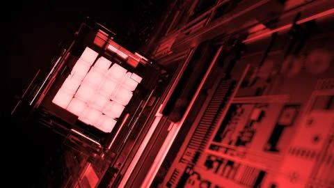 3d render abstract background. Digital computation processor concept. Artific Stock Illustration