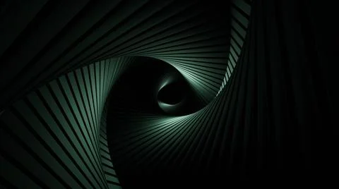 3D Render Abstract background endless flight in futuristic metal corridor Stock Illustration