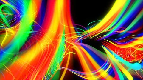 3d render. Abstract background flow of glow lines. Llights particles form in 3d Illustrazione stock