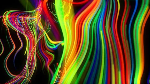 3d render. Abstract background flow of glow lines. Llights particles form in 3d 스톡 일러스트